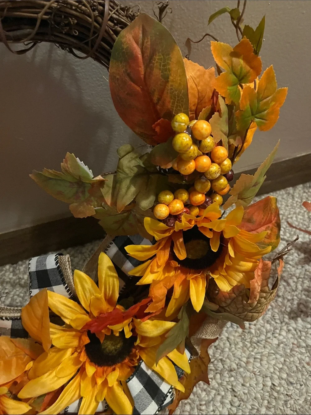 Autumn Sunflower Grapevine Wreath Set